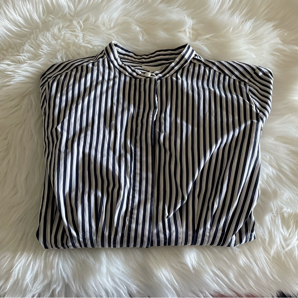 COS Women's Striped Button-Up Shirt - Size 40